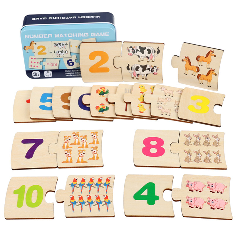Board Game Idea - 어린이 철제 상자 숫자 학습 나무
