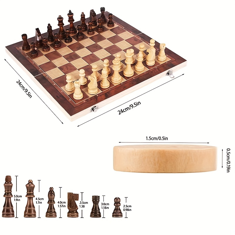 3 in 1 체스 보드, 접이식 목재 휴대용 체스 게임 - Board Game Harvest 리뷰 및 가격