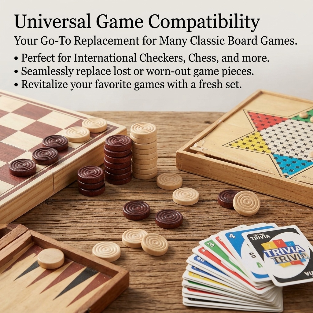24개/세트 나무 원형 체커 조각, 백개먼 체스 게임  - Board Game Harvest 리뷰 및 가격